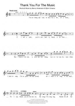 page one of Thank You For The Music (Recorder)