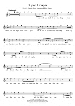 page one of Super Trouper (Recorder Solo)