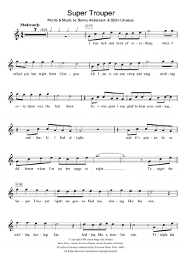 page one of Super Trouper (Violin Solo)