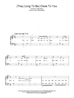 page one of (They Long To Be) Close To You (Easy Piano)