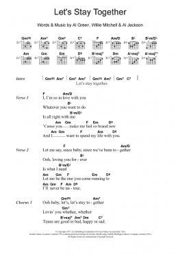 page one of Let's Stay Together (Guitar Chords/Lyrics)