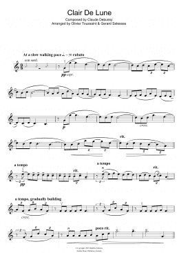 page one of Clair De Lune (Violin Solo)