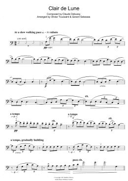 page one of Clair De Lune (Cello Solo)