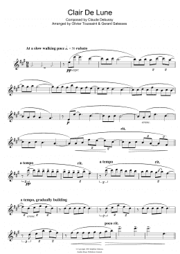 page one of Clair De Lune (Alto Sax Solo)