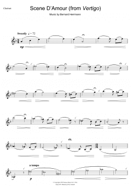 page one of Scene D'Amour (from Vertigo) (Clarinet Solo)