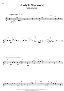 page one of A Whole New World (from Aladdin) (Flute Solo)