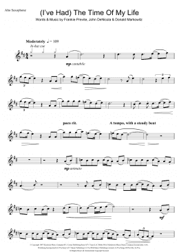 page one of (I've Had) The Time Of My Life (Alto Sax Solo)