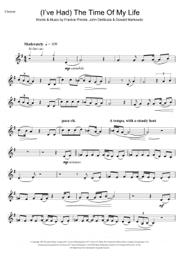 page one of (I've Had) The Time Of My Life (Clarinet Solo)