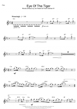 page one of Eye Of The Tiger (Flute Solo)