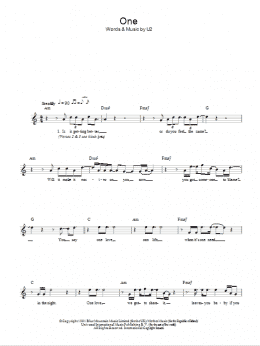 page one of One (Lead Sheet / Fake Book)