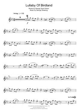 page one of Lullaby Of Birdland (Flute Solo)