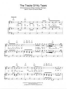 page one of The Tracks Of My Tears (Piano, Vocal & Guitar Chords)