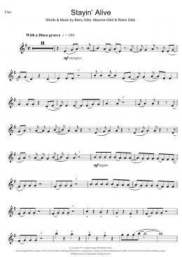 page one of Stayin' Alive (Flute Solo)