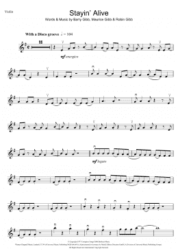 page one of Stayin' Alive (Violin Solo)