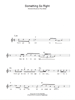 page one of Something So Right (Lead Sheet / Fake Book)