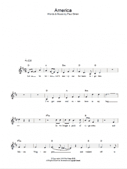 page one of America (Lead Sheet / Fake Book)