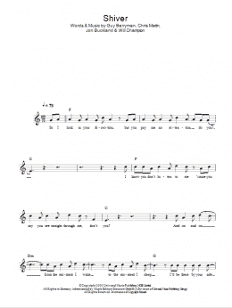 page one of Shiver (Lead Sheet / Fake Book)