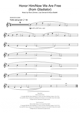 page one of Honor Him/Now We Are Free (from Gladiator) (Alto Sax Solo)