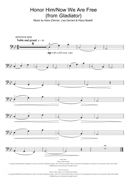 page one of Honor Him/Now We Are Free (from Gladiator) (Cello Solo)