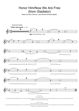 page one of Honor Him/Now We Are Free (from Gladiator) (Violin Solo)