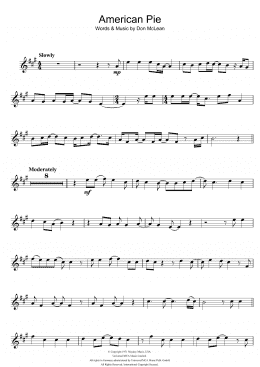 page one of American Pie (Clarinet Solo)