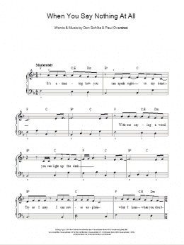 page one of When You Say Nothing At All (Easy Piano)