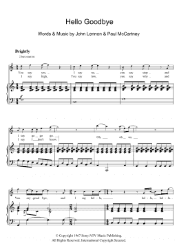 page one of Hello, Goodbye (Piano & Vocal)