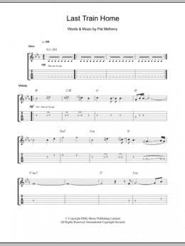 page one of Last Train Home (Guitar Tab)