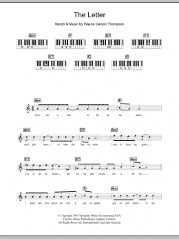 page one of The Letter (Piano Chords/Lyrics)