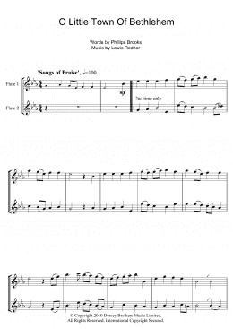 page one of O Little Town Of Bethlehem (Flute Duet)