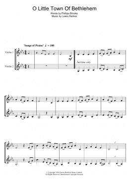 page one of O Little Town Of Bethlehem (Violin Duet)