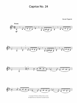 page one of Caprice No. 24 (Clarinet Solo)