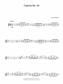 page one of Caprice No. 24 (Flute Solo)