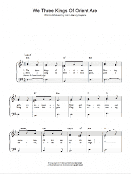 page one of We Three Kings Of Orient Are (Easy Piano)