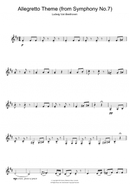 page one of Allegretto Theme (from Symphony No. 7) (Clarinet Solo)