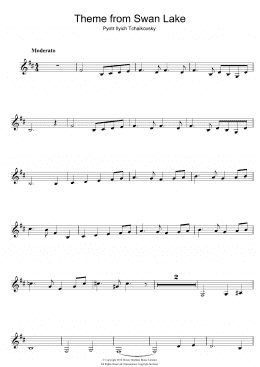 page one of Theme from Swan Lake (Clarinet Solo)