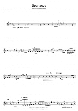 page one of Spartacus (Love Theme) (Clarinet Solo)