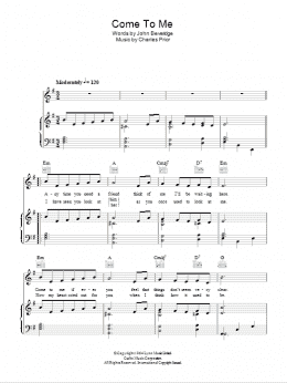 page one of Come To Me (Piano, Vocal & Guitar Chords)