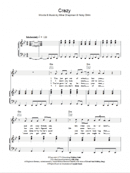 page one of Crazy (Piano, Vocal & Guitar Chords)