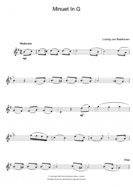 page one of Minuet In G (Flute Solo)