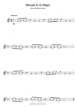 page one of Minuet In G (Alto Sax Solo)