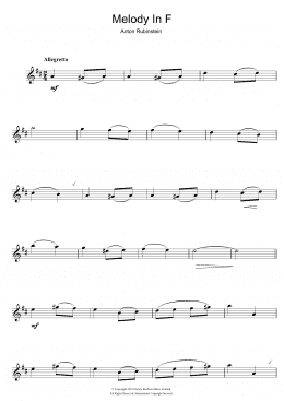 page one of Melody In F (Alto Sax Solo)