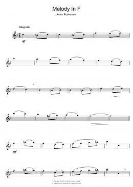 page one of Melody In F (Flute Solo)
