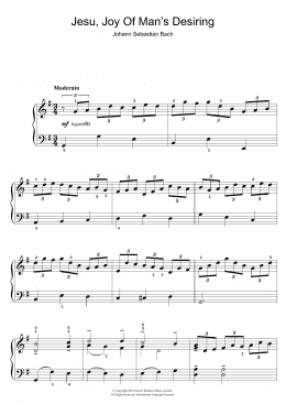 page one of Jesu, Joy Of Man's Desiring (Easy Piano)