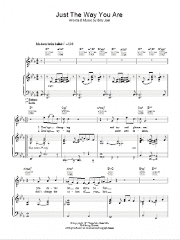 page one of Just The Way You Are (Piano, Vocal & Guitar Chords)