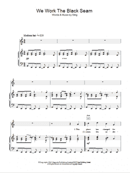 page one of We Work The Black Seam (Piano, Vocal & Guitar Chords)