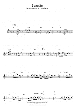 page one of Beautiful (Clarinet Solo)