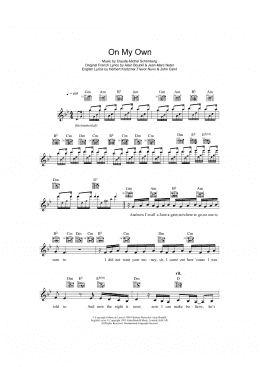 page one of On My Own (from Les Miserables) (Lead Sheet / Fake Book)