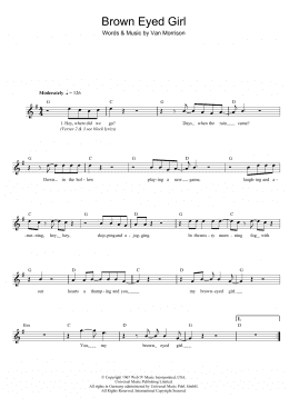 page one of Brown Eyed Girl (Lead Sheet / Fake Book)