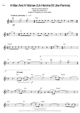 page one of A Man And A Woman (Un Homme Et Une Femme) (Flute Solo)